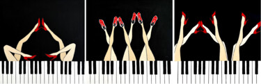 Triptych: Divas de Jazz 绘画 标题为“Triptych: Divas de…” 由Kristina Mallen, 原创艺术品, 丙烯 安装在木质担架架上