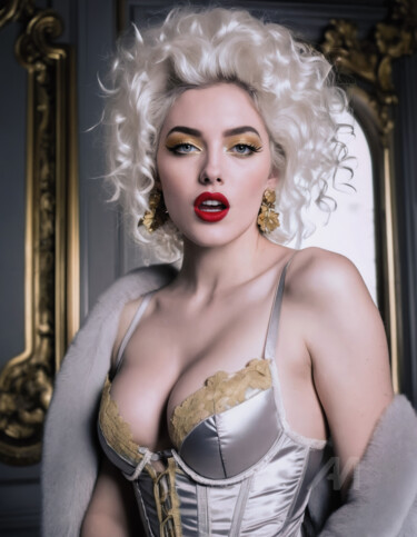 Versailles Punk Beauty II Arts numériques intitulée "Versailles Punk Bea…" par Rouge De Joie, Œuvre d'art originale, Image générée par l'IA