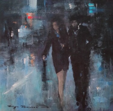 Schilderij getiteld ""scènes urbaines" n…" door Philippe Perennou, Origineel Kunstwerk, Acryl Gemonteerd op Frame voor houte…
