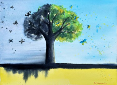 Painting titled "Light souls" by Viktoriia Kyrylenko, Original Artwork, Watercolor