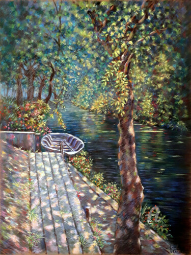Peinture intitulée "Loin du tumulte" par Jean-Paul Ramon, Œuvre d'art originale, Pastel
