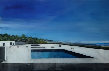 绘画 标题为“Swimming pool in Ca…” 由Ana Del Castillo Ibarrola, 原创艺术品, 颜料