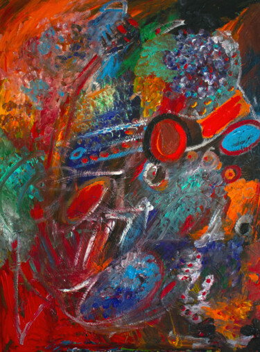 Painting titled "Myriads of Desire" by Nathalie Gribinski, Original Artwork, Acrylic Mounted on Wood Stretcher frame