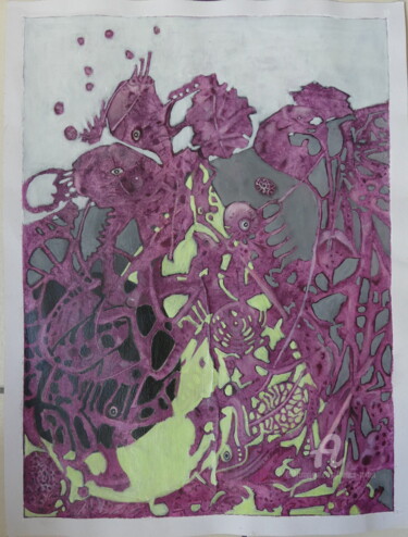 Peinture intitulée "Le Manège" par Renée Tortet, Œuvre d'art originale, Acrylique