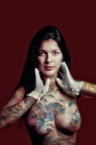 Fotografie getiteld "White Gloves 3" door Luiz Henrique Mendes, Origineel Kunstwerk, Digitale fotografie