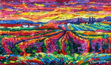 Golden vineyards 3 Pittura intitolato "Golden vineyards 3" da Vanya Georgieva, Opera d'arte originale, Olio Montato su Telaio per barella in le…