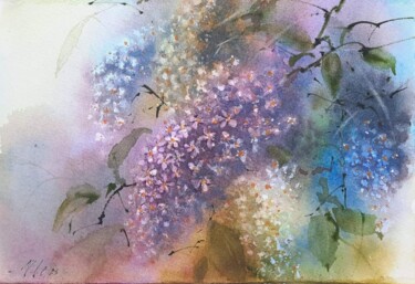 Ζωγραφική με τίτλο "Bird cherry blossom" από Viktoriia Lebedynska, Αυθεντικά έργα τέχνης, Ακουαρέλα