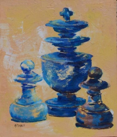 Peinture intitulée "deux sujets pour un…" par Anne-Frédérique Ferret, Œuvre d'art originale