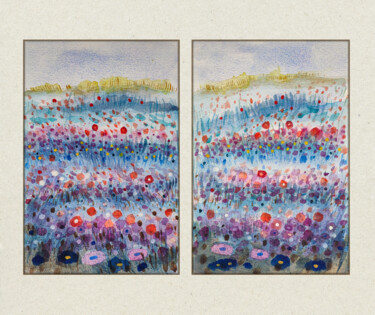 Peinture intitulée "Диптих. Разноцветно…" par Denis Filip, Œuvre d'art originale, Aquarelle
