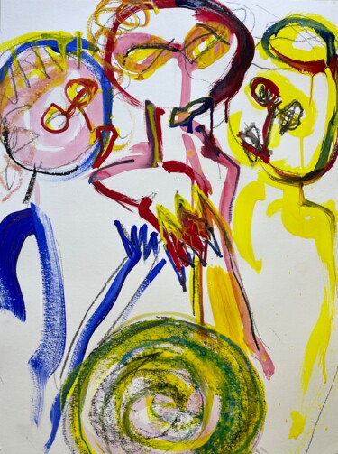 Three Global Leaders Saving The World (Artist's Dream) 绘画 标题为“Three Global Leader…” 由Susanne Caecilie Walther, 原创艺术品, 丙烯
