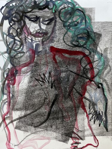Woman. Life. Freedom. In Tribute Of Jina Mahsa Amini Painting titled "Woman. Life. Freedo…" by Susanne Caecilie Walther, Original Artwork, Watercolor
