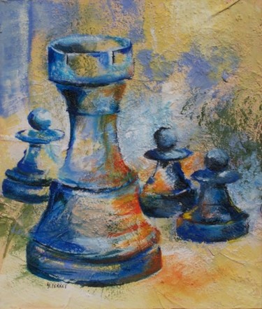 Peinture intitulée "la tour:  prends ga…" par Anne-Frédérique Ferret, Œuvre d'art originale, Huile