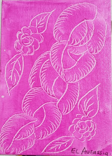 Roses Schilderij getiteld "Roses" door Faouzia Derghal (El Aurassia), Origineel Kunstwerk, Acryl Gemonteerd op Karton