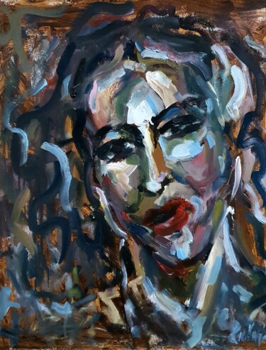 Peinture intitulée "Portrait of a young…" par Karibou Artist, Œuvre d'art originale, Huile