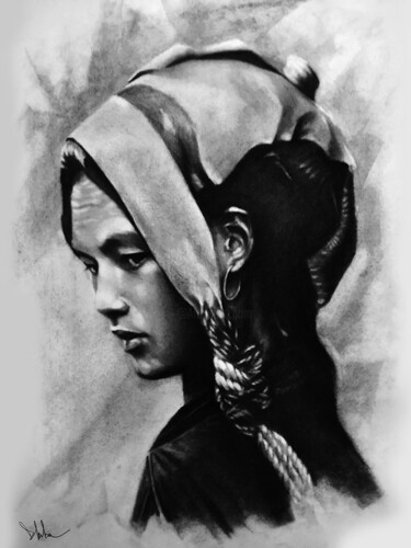 Drawing titled "Far away places" by Diego Martínez (Plata), Original Artwork, Charcoal