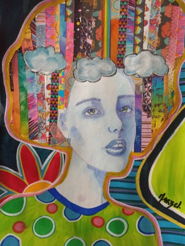 Peinture intitulée "un autre monde" par Marzel, Œuvre d'art originale, Acrylique