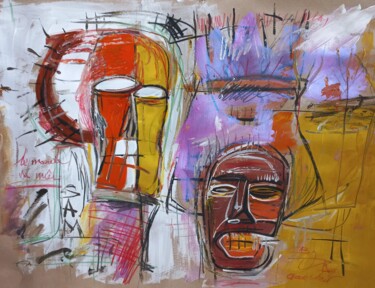 Painting titled "" le monde vas mal.…" by Sam Keusseyan, Original Artwork, Acrylic