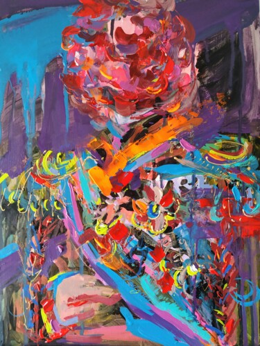 Peinture intitulée "Mind Blooom" par Antigoni Tziora, Œuvre d'art originale, Acrylique