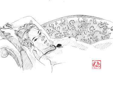 图画 标题为“ROSE” 由Péchane, 原创艺术品, 水彩