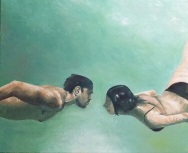 绘画 标题为“sous l'eau” 由Marc Sellam, 原创艺术品, 油