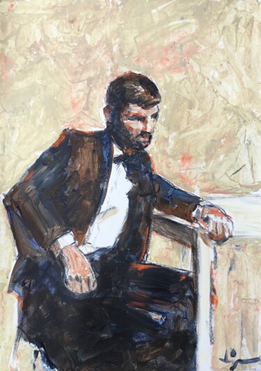 Peinture intitulée "À Table" par Dominique Dève, Œuvre d'art originale, Acrylique
