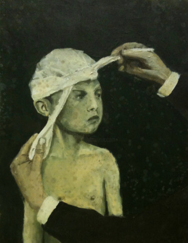 绘画 标题为“Driekante hoofddoek” 由Robert Jan Overeem, 原创艺术品, 丙烯