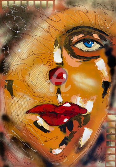 제목이 "Le masque d'un clown"인 미술작품 Christophe Dikant로, 원작, 아크릴 artwork_cat.에 장착됨