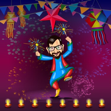 数字艺术 标题为“Happy Deepawali” 由Shamim Shaikh, 原创艺术品, 2D数字工作