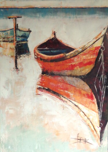 Painting titled "CALM DOWN II" by Sonja Brzak, Original Artwork, Oil