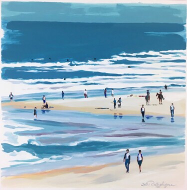 Le grand littoral Peinture intitulée "Le grand littoral" par Cathy Doutreligne, Œuvre d'art originale, Acrylique Monté sur Châssis en bois