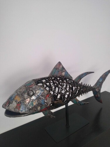 Sculpture intitulée "Fish patchwork" par Kubotoo, Œuvre d'art originale, Métaux