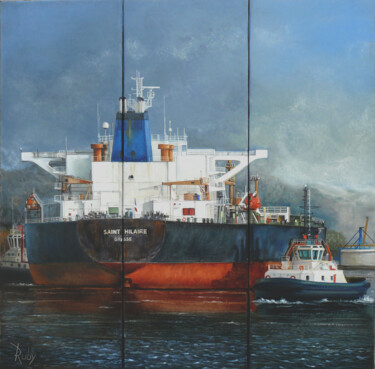 Peinture intitulée "" Saint-Hilaire "" par Claude Ruby, Œuvre d'art originale, Huile