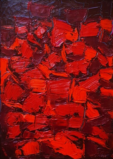 Peinture intitulée "Cromatico rosso mag…" par Domenico Asmone, Œuvre d'art originale, Huile