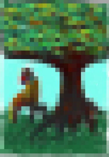 Digitale Kunst mit dem Titel "Sous le pommier d'A…" von Mélanie Cavalec, Original-Kunstwerk, 2D digitale Arbeit