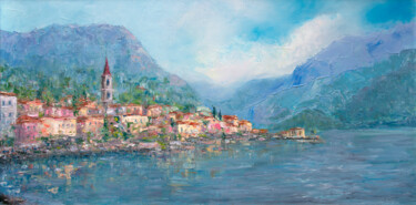 Painting titled "Memories of Varena" by Oxana Shimanchuk, Original Artwork, Oil Mounted on Wood Stretcher frame