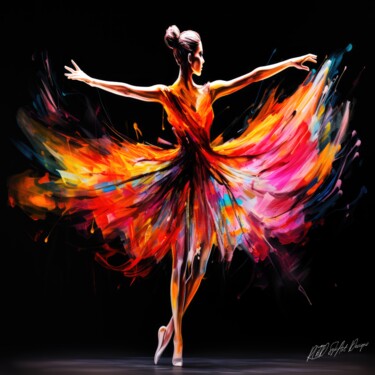 Ballerina Bright - Ballet Dancer Flare Digital Arts titled "Ballerina Bright -…" by Sykart Designs, Original Artwork, AI generated image