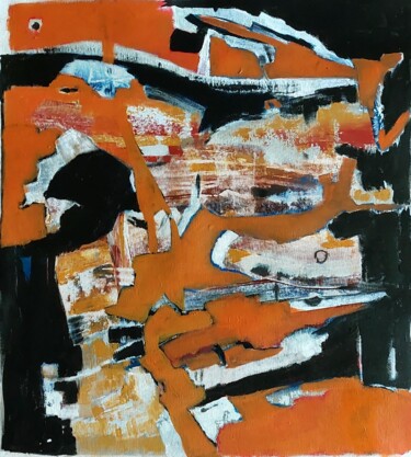 Peinture intitulée "histoire tragique" par Monique Morellec, Œuvre d'art originale, Acrylique