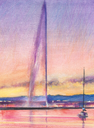 Jet flamboyant 绘画 标题为“Jet flamboyant” 由Philippe Juttens, 原创艺术品, 水彩
