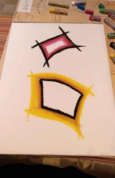 Drawing titled "Formen" by Loco, Original Artwork, Pastel