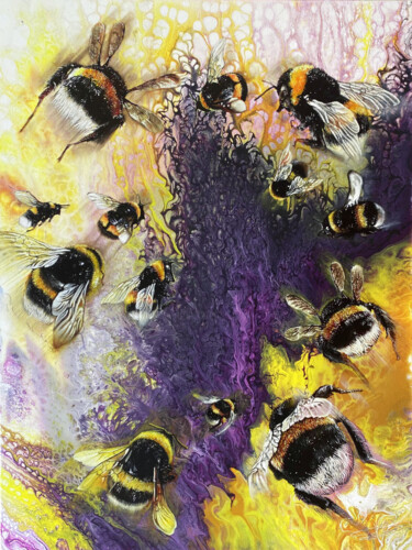 「Bumblebees Heaven」というタイトルの絵画 Daniil Chernenkoによって, オリジナルのアートワーク, オイル