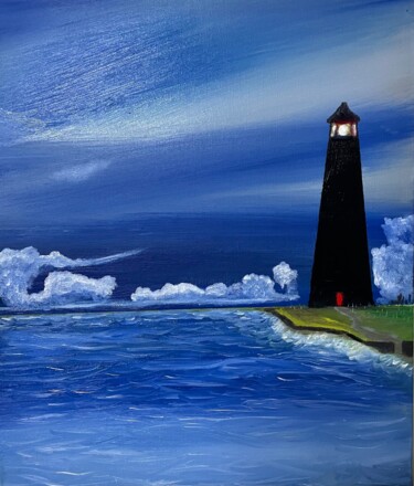 Pittura intitolato "Stairs to the Light" da Graeme Callaghan, Opera d'arte originale, Olio Montato su Telaio per barella in…