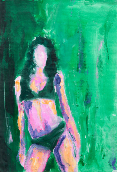 Painting titled "Little flower" by Luro, Original Artwork, Acrylic