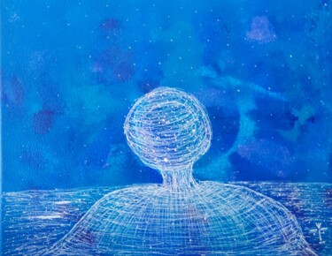 Wireframe Painting titled "Wireframe" by Troy Wilson-Ripsom, Original Artwork, Acrylic Mounted on Wood Stretcher frame