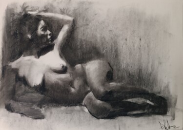 Slight ray of light Dessin intitulée "Slight ray of light" par Diego Martínez (Plata), Œuvre d'art originale, Fusain