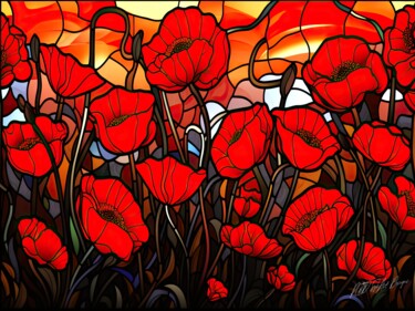 数字艺术 标题为“Poppy Appeal - Fiel…” 由Sykart Designs, 原创艺术品, AI生成的图像