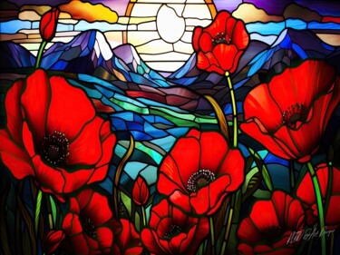 数字艺术 标题为“Poppy Day - Poppies…” 由Sykart Designs, 原创艺术品, AI生成的图像