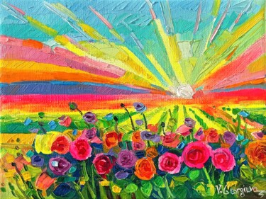 绘画 标题为“Little Summer Dream…” 由Vanya Georgieva, 原创艺术品, 油 安装在木质担架架上