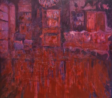 Schilderij getiteld "Interno cromatico r…" door Domenico Asmone, Origineel Kunstwerk, Olie Gemonteerd op Frame voor houten b…