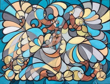 Crazyduckmix, Mélange de canards 绘画 标题为“Crazyduckmix, Mélan…” 由Annemarie Laffont, 原创艺术品, 丙烯 安装在木质担架架上