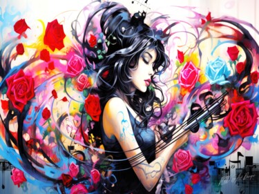 Witches And Music Dance 13 - Witches Music Notes Arts numériques intitulée "Witches And Music D…" par Sykart Designs, Œuvre d'art originale, Image générée par l'IA